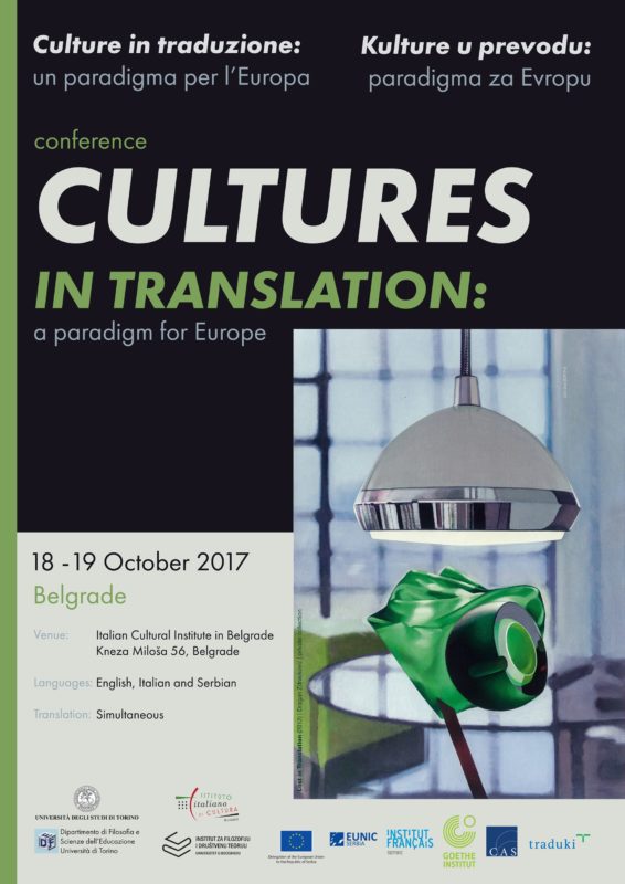 Conference “Cultures in translation: a paradigm for Europe” (Belgrade, October 18th-19th)