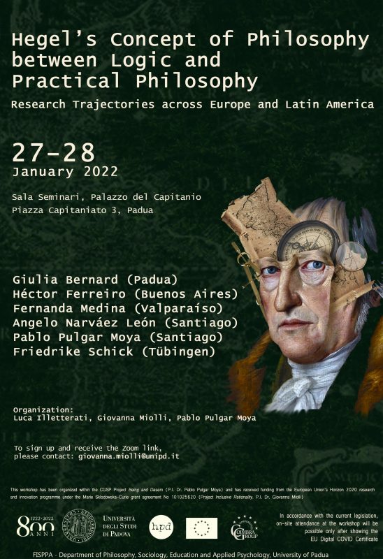 International Workshop: "Hegel's Concept of Philosophy between Logic and Practical Philosophy: Research Trajectories across Europe and Latin America" (Padova, January 27-28, 2022)