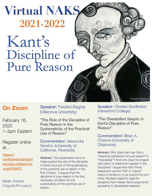 Virtual NAKS: "Kant's Discipline of Pure Reason" (16 February, 2022)