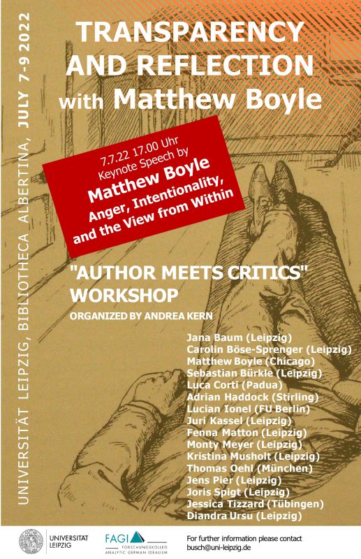 Conference: Transparency and Reflection with Matthew Boyle (Leipzig, July 7-9, 2022)