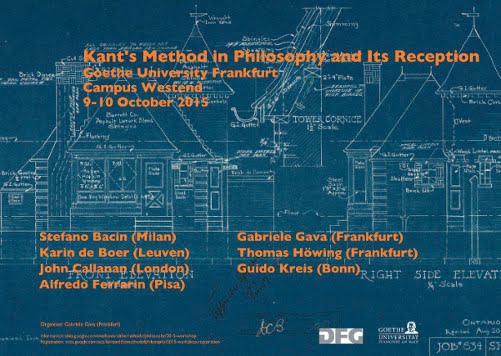 WORKSHOP: "KANT'S METHOD IN PHILOSOPHY AND ITS RECEPTION" (FRANKFURT, OCTOBER 9-10)