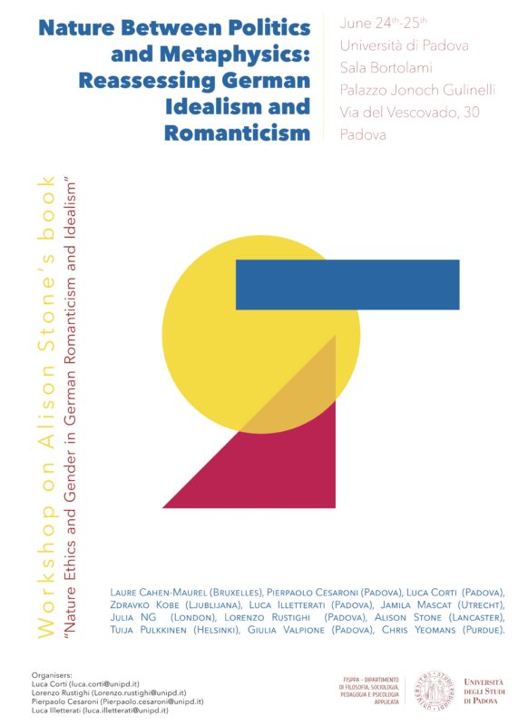 Workshop: "Nature Between Politics and Metaphysics: Reassessing German Idealism and Romanticism" (June 24-25th, Padova)