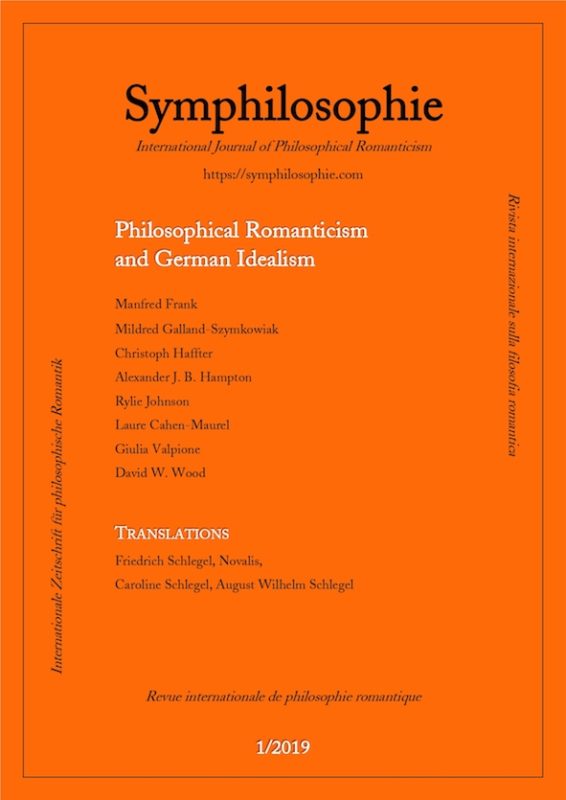 New Release: Inaugural issue of "Symphilosophie. International Journal of Philosophical Romanticism"