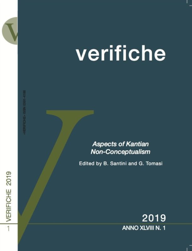 New release: «Verifiche» (XLVIII, 1/ 2019 ): "Aspects of Kantian Non-Conceptualism" (ed. by Barbara Santini and Gabriele Tomasi)