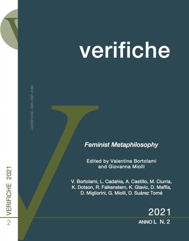 New Release: Verifiche (L, 2/2021): "Feminist Metaphilosophy" (ed. by Valentina Bortolami and Giovanna Miolli)