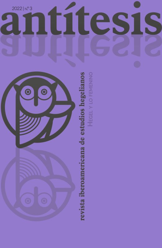 New Release: «Antítesis» 3/2022, "Hegel y lo femenino"