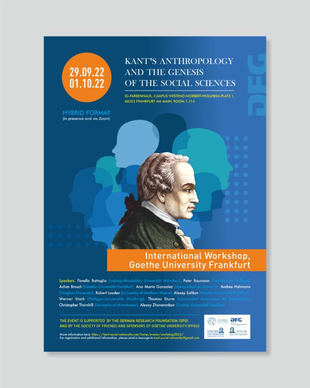 International Workshop: Kant's Anthropology and the Genesis of the Social Sciences (Frankfurt, 29 September - 1 October, 2022)
