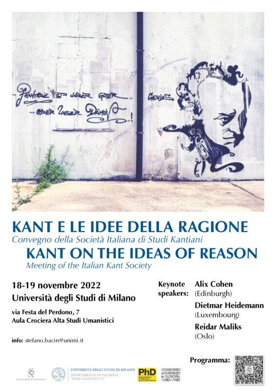 Società Italiana degli Studi Kantiani, "Kant on the Ideas of Reason" (Milano, 18-19 November 20