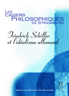 New Release: «Les Cahiers philosophiques de Strasbourg»  vol. 52, 2022, "Friedrich Schiller et l'idéalisme allemand"