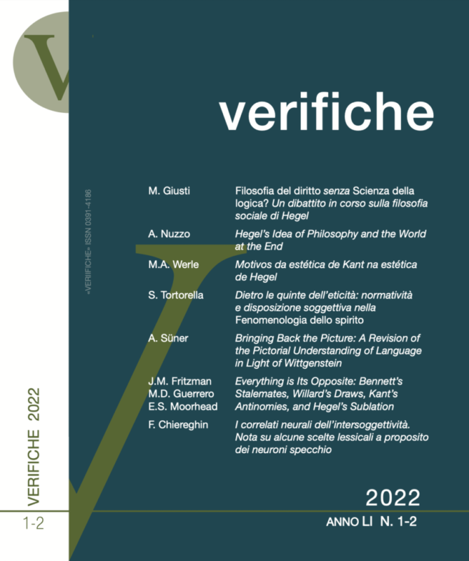 New Release: «Verifiche» (LI, 1-2/2022)