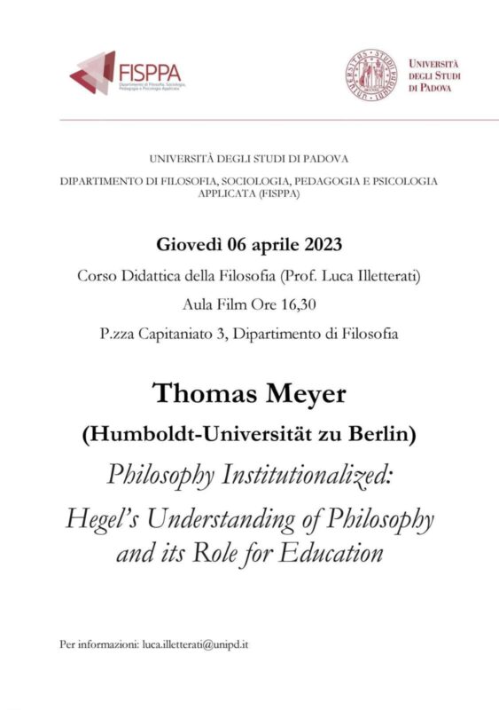 LECTURES: THOMAS MEYER AT THE UNIVERSITY OF PADOVA (APRIL - MAY 2023) 2