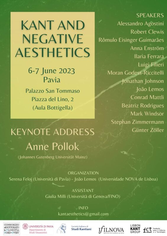Workshop: "Kant and Negative Aesthetics" (Pavia, 6-7 June 2023)