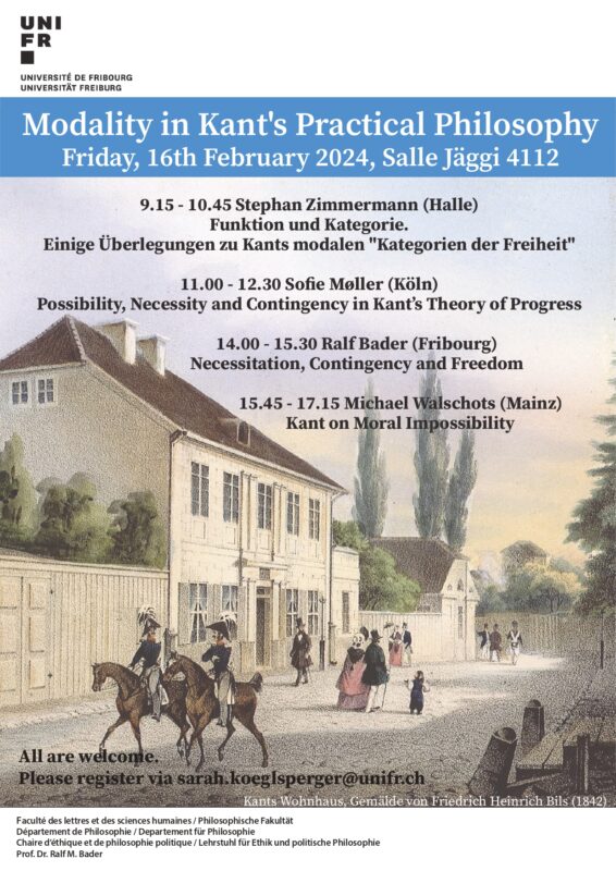 Workshop: Modality in Kant's Practical Philosophy (Fribourg, 16 February 2024) 1